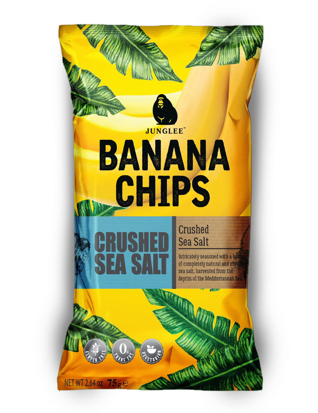 JUNGLEE BANANA CHIPS Crushed Sea Salt 75g