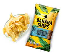 Load image into Gallery viewer, JUNGLEE BANANA CHIPS Crushed Sea Salt 75g
