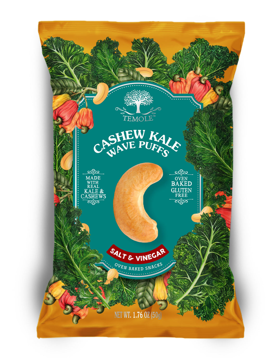 TEMOLE KALE CASHEW WAVE PUFFS Salt & Vinegar 50G