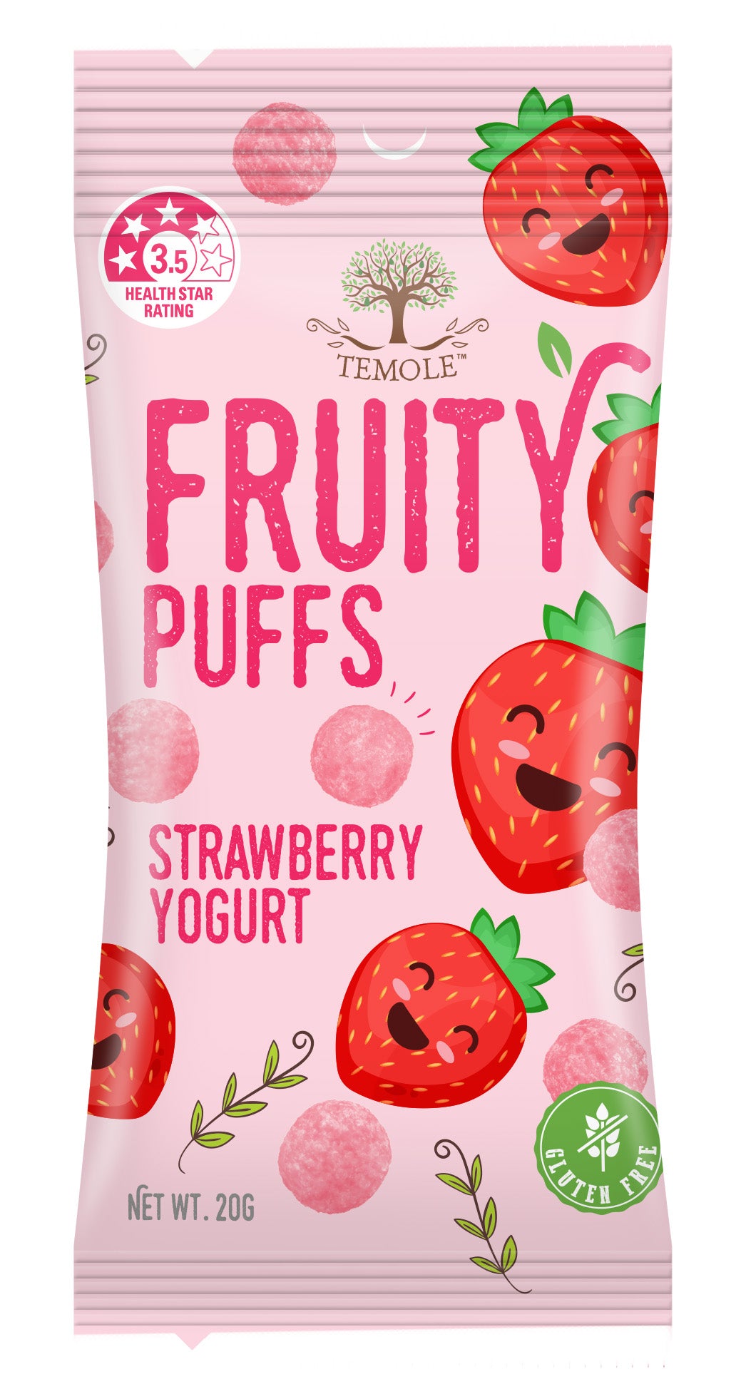 TEMOLE FRUITY PUFFS Strawberry Yoghurt 20G