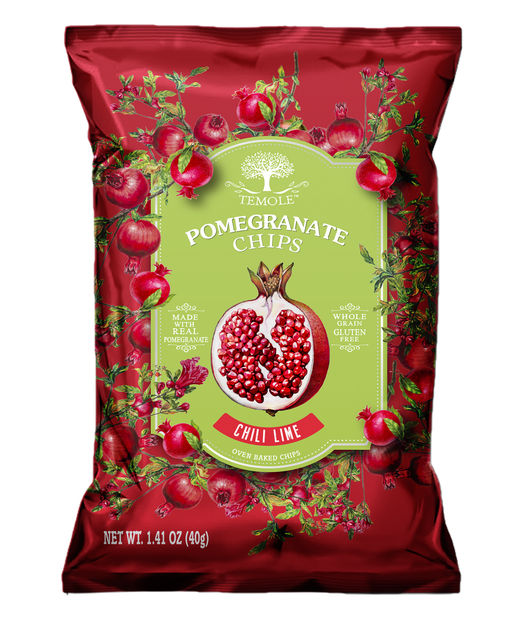 TEMOLE POMEGRANATE CHIPS Chili Lime 40g